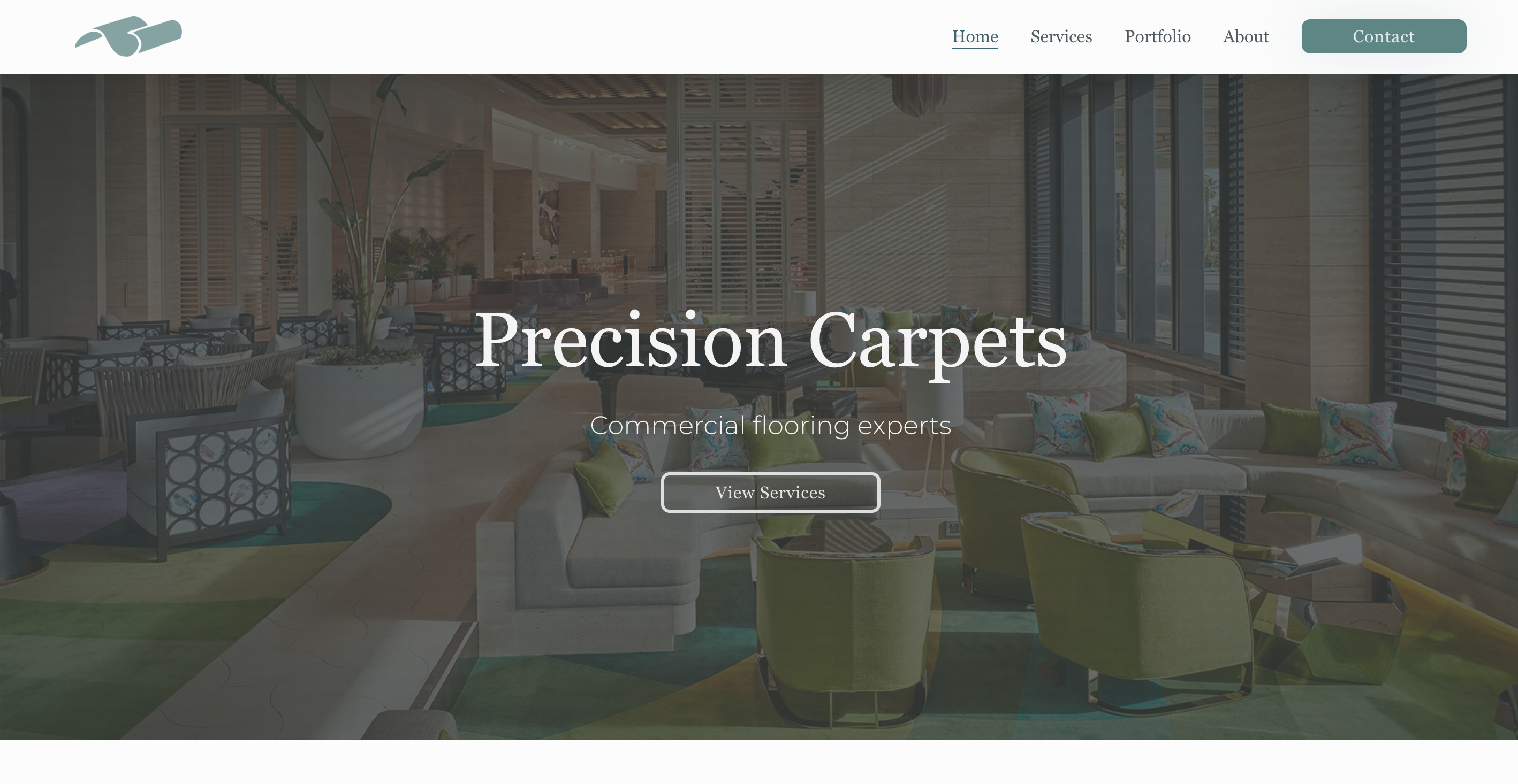A Screenshot of the Precision Carpets website.